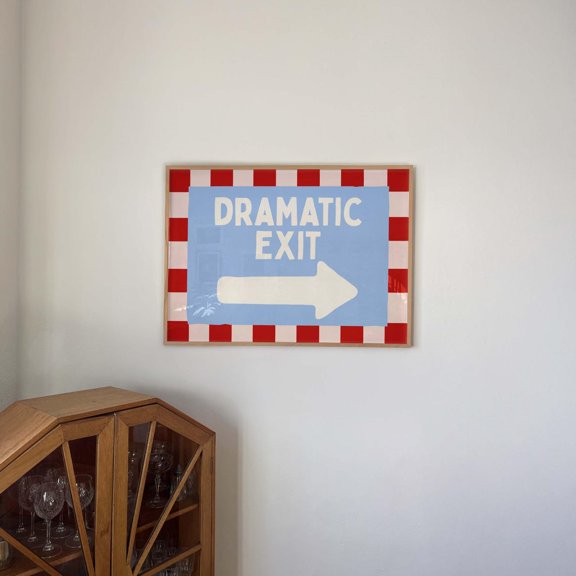 Dramatic Exit Hallway Retro Typography Wall Art