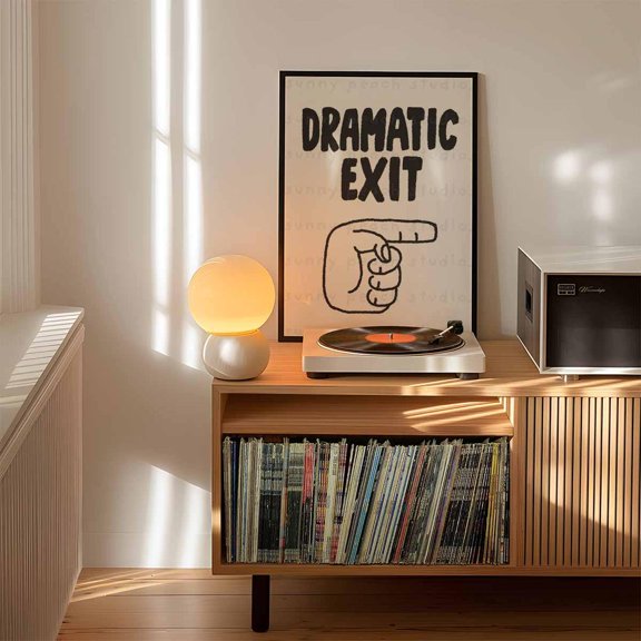 Dramatic Exit Hallway Trendy Wall Art Entryway Typography, Stretched Canvas 8x10in