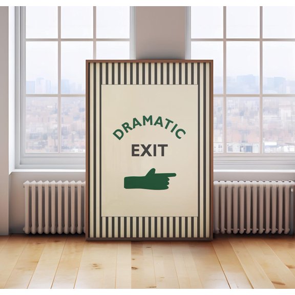 Dramatic Exit Print Hallway Wall Art Hallway Decor, Unframed Paper Print