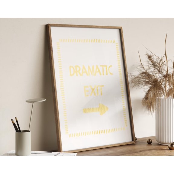 Dramatic Exit Sign Wall Art Print, Unframed Paper Poster 8x10in