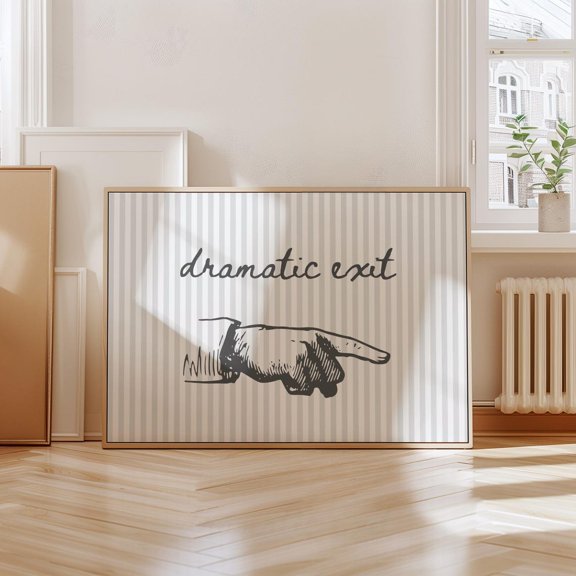 Dramatic Exit Wall Art Typography Decor Living Room Bedroom Office