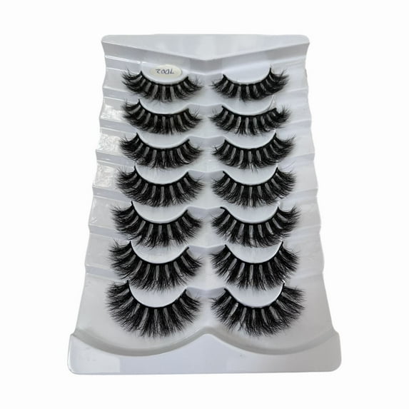 Dramatic Eyelashes 7 Pairs Soft Layered Lengthened Thick False Lashes 20MM Wispy Pack for Eye Enhancements