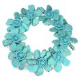 thumbnail image 1 of Dramatic Floral Turquoise Slab Stone Statement Necklace, 1 of 3