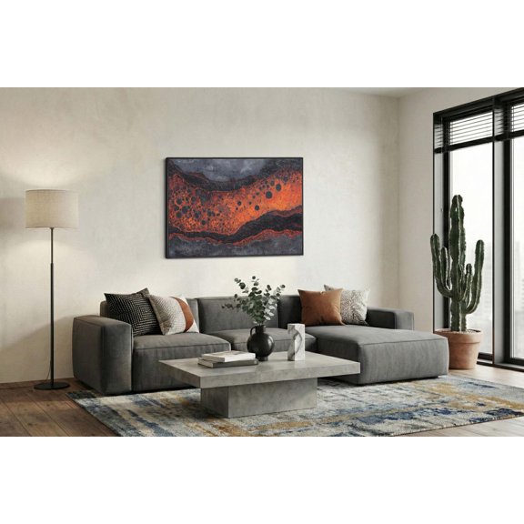 Dramatic Molten Magma Volcanic Modern Accent Portrait Decor Unframed Paper Print