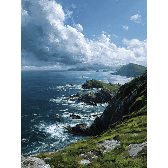 Dramatic Ocean Cliffs Coastal Canvas Print, Suitable for Living Room, Bedroom, Bathroom, Office, Home Decor