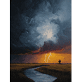 thumbnail image 1 of Dramatic Storm Landscape Canvas Print Wall Art for Living Room Office Farmhouse Hotel Cafe, 1 of 8