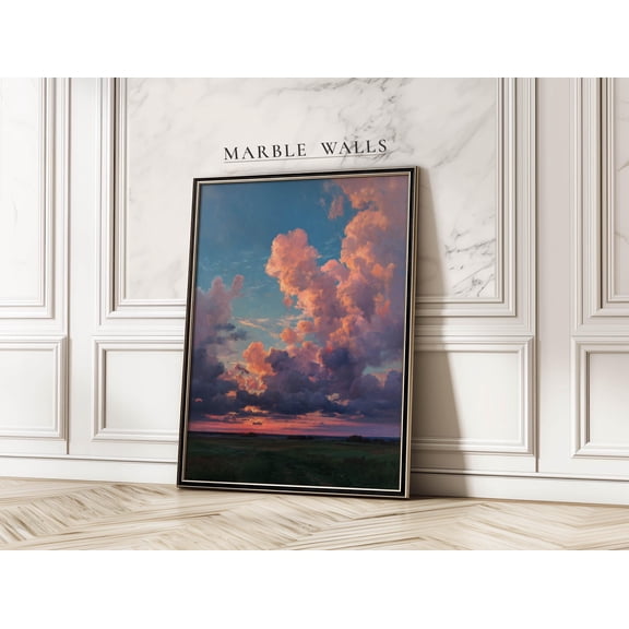 Dramatic Sun Sky Art Vintage Claud Landscape For Living Room Gallery Wall Home Decor Office Wall Art