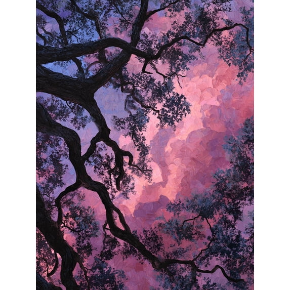 Dramatic Tree Silhouette & Vibrant Sky Canvas Print, Perfect for Living Room Bedroom Office Dining Room Hotel Lobby
