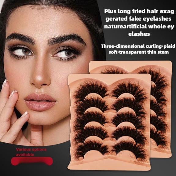 Dramatic Volume Curled 3D False Eyelashes Set - Lightweight 18mm Faux Mink Effect, 5 Pairs of Curly Multi-Pack Eyelashes.