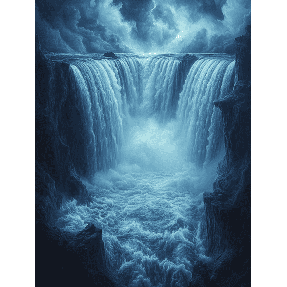 Dramatic Waterfall Canvas Print/Wall Art Suitable for Living Room Bathroom and Hotel Decoration.