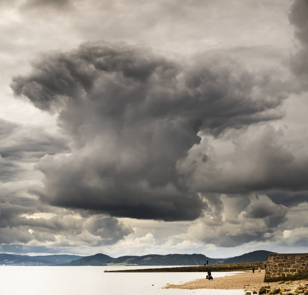 Dramatic cloud formation over the coastline Chanonry Point Inverness Scotland Canvas Art - John Short Design Pics (24 x 24)