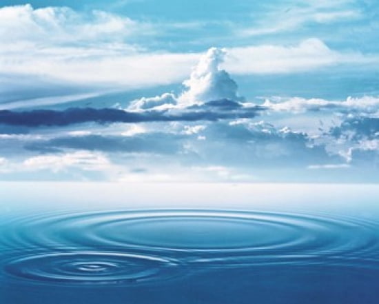 Dramatic cloud formations above rings in deep blue water Canvas Art - Panoramic Images (24 x 20)