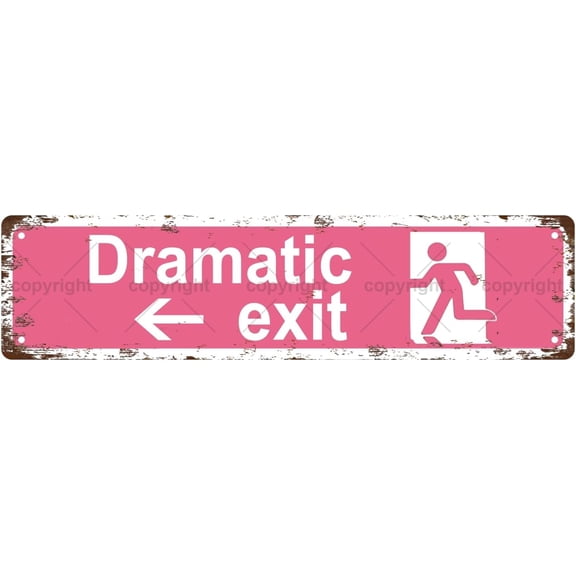 Dramatic exit Left Arrow Vintage Metal Tin Street Sign Bar Cafe Garage Cave Home Room Wall Bathroom Farmhouse Garden Porch Patio Decor, 16 x 4 Inch