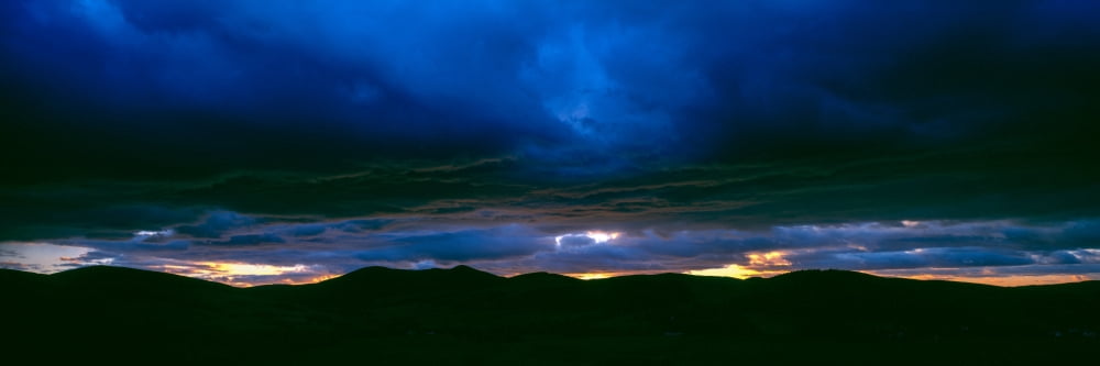 Dramatic sky over mountain range Tweeddale Scottish Borders Scotland Canvas Art - Panoramic Images (27 x 9)