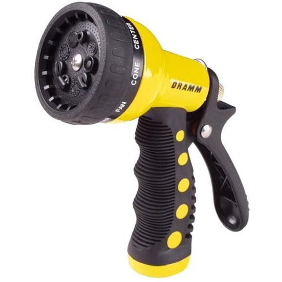 Dramm 12703 9-Pattern Revolver Spray Nozzle, Yellow