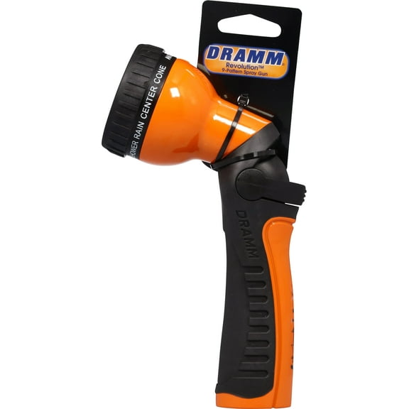 Dramm One Touch? Revolution 9-Pattern Spray Gun Carded Orange 6ea