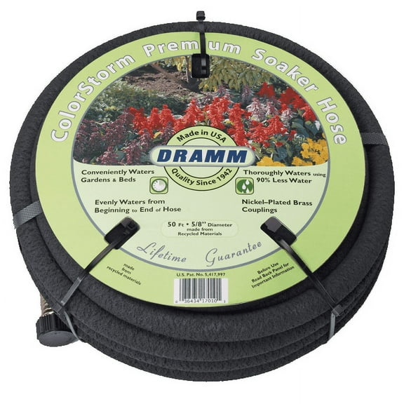 Dramm Colorstorm Premium Soaker Hose - 50ft- MADE IN THE USA- Recycled Materials - 1 Hose