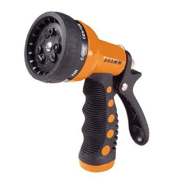 Dramm 12702 9-Pattern Revolver Spray Nozzle, Orange