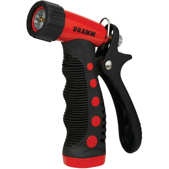 Dramm Heavy-Duty Metal Watering Nozzle - Adjustable Flow - Red