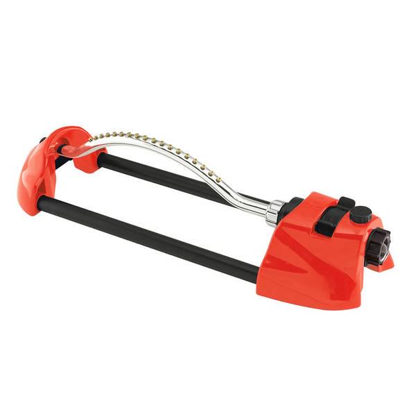 Red Metal Oscillating Sprinkler with Brass Nozzles