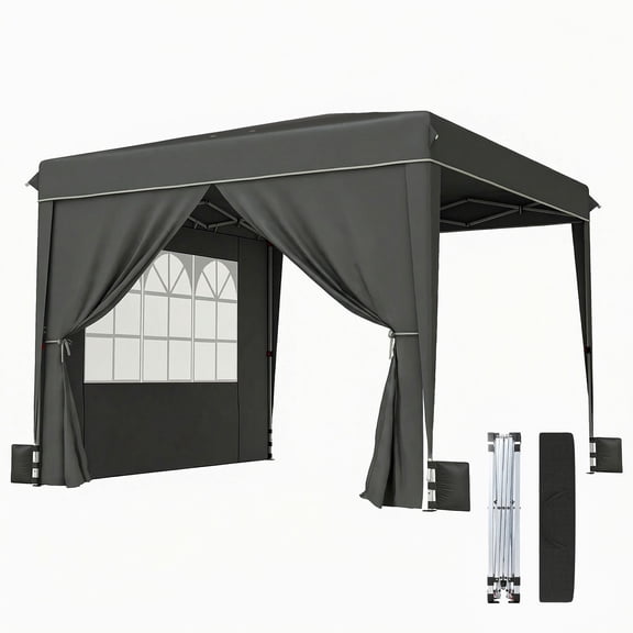 Dranite 10' x 10' Pop Up Canopy Tent with Sidewalls, UPF50+ Portable Instant Outdoor Shelter