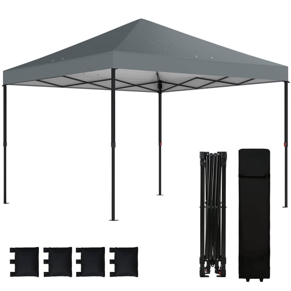Dranite 10 x 10 ft Instant Pop Up Canopy Tent with One-Push Slider,Includes Roller Bag
