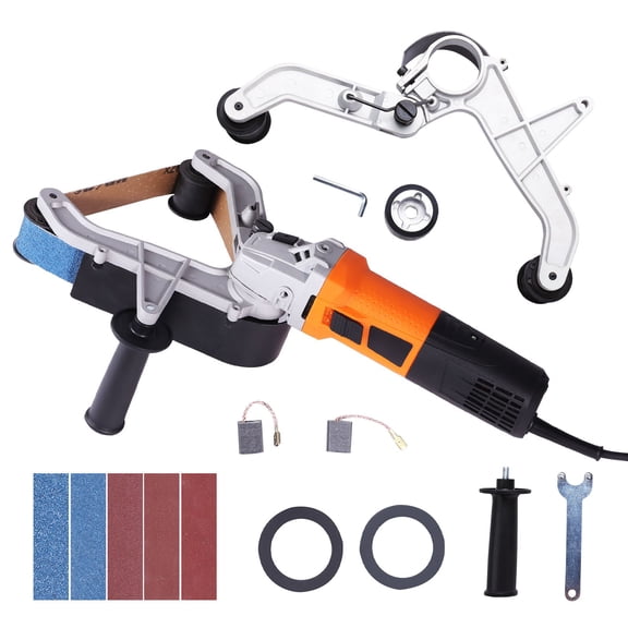 Dranite 1000W Pipe Tube Polisher, Variable Speed Belt Sander with 100 Sanding Belts Included