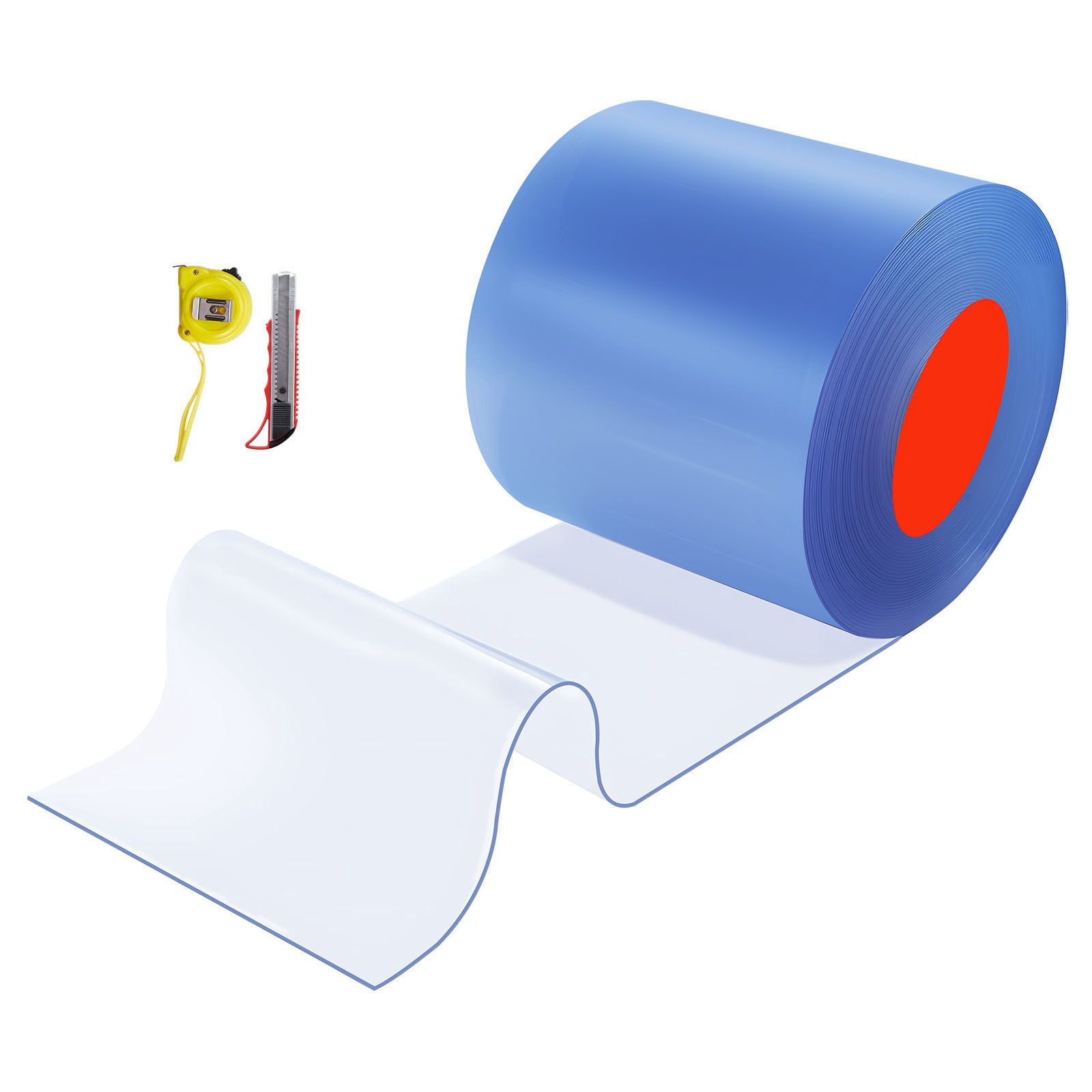 Dranite 101ft Thermal Insulating PVC Strip Curtain, 12 Inch Width, Clear Cold Room Door Seal for Supermarkets, Freezers & Industrial Doorways