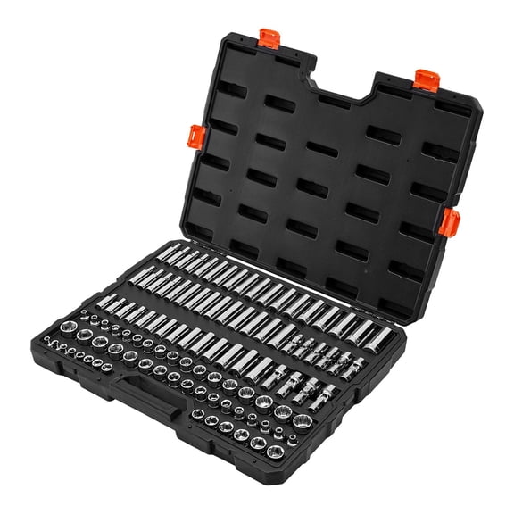 Dranite 104-Piece 3/8-Inch Drive Socket Set, Metric 6-24mm, Deep & Standard Sockets, Chrome CR-V Steel, with Storage Case for Automotive Repair