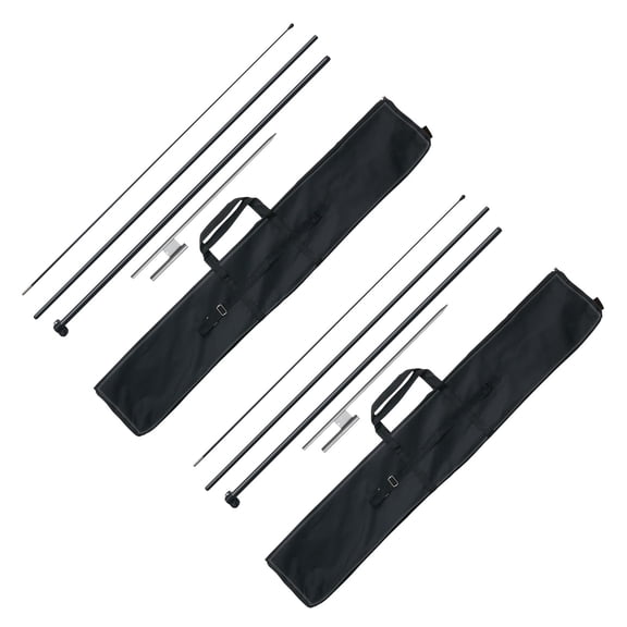 Dranite 12.7 FT Feather Flag Pole Kit 2-Pack, Swooper Design with Ground Stakes for Advertising