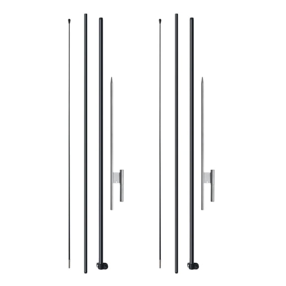 Dranite 12.7 FT Feather Flag Pole Kit 2-Pack, Swooper Design with Ground Stakes for Advertising