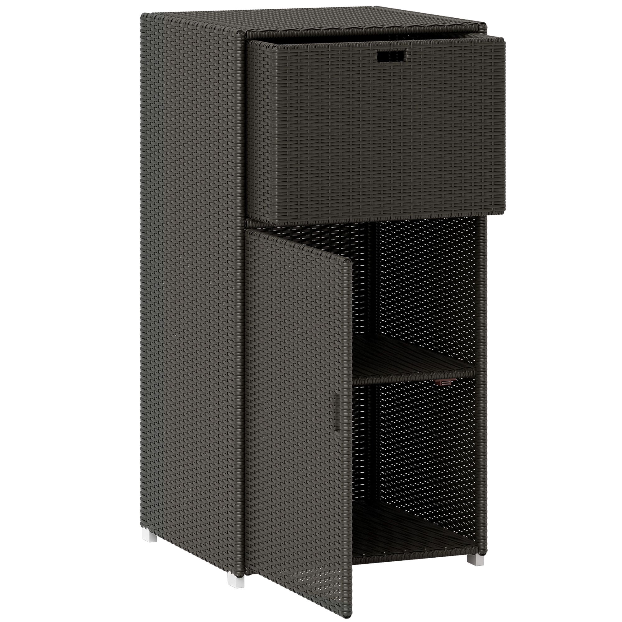 Dranite 2-in-1 Outdoor Towel Rack & Storage Cabinet, w/ Bottom Drawer ...