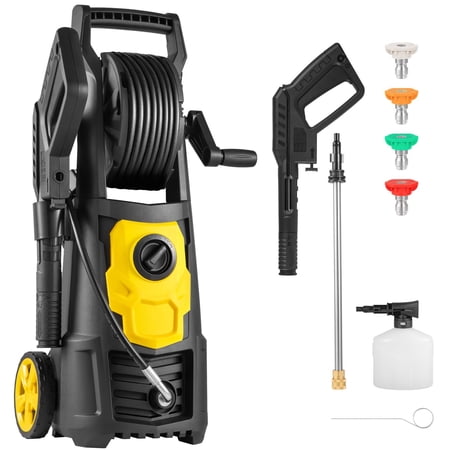 Dranite 2000 PSI Electric Pressure Washer, Max 1.65 GPM, 30ft Hose & Reel, 5-in-1 Nozzles