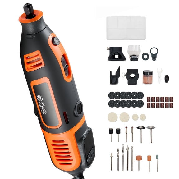 Dranite 200W Multi-Speed Rotary Tool Set, 51 Accessories, 8000-40000 RPM Adjustable for Cutting, Polishing, Sanding, and Crafting, with Universal Chuck