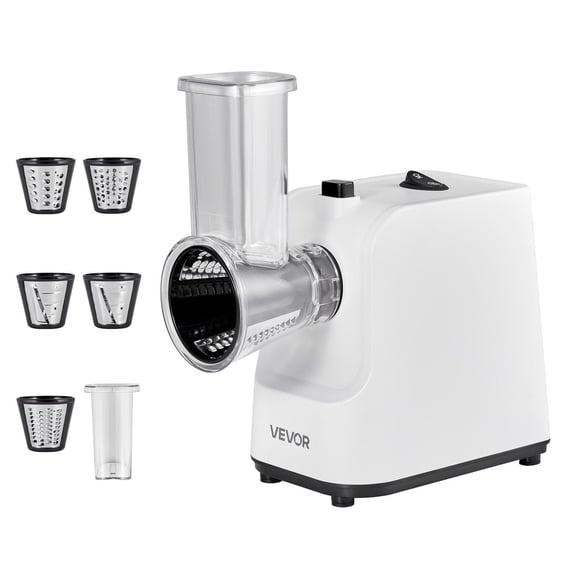 Dranite 200W Salad Shooter Vegetable Slicer,Food Cutter Cheese Grater with 5 Attachments