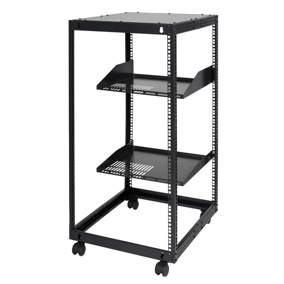 Dranite 20U 4-Post Server Rack, 15-40" Adjustable Depth, Free Standing or Wall Mount