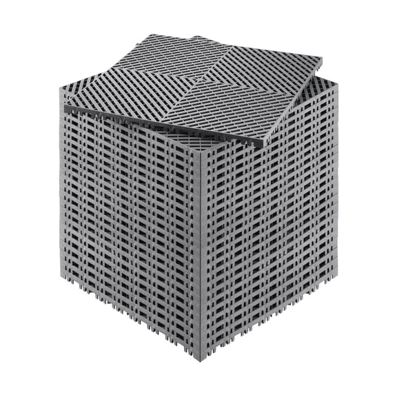 Dranite 24-Pack Interlocking Drainage Mat, 15.7x15.7 Ft Modular Non-Slip Floor Tile.