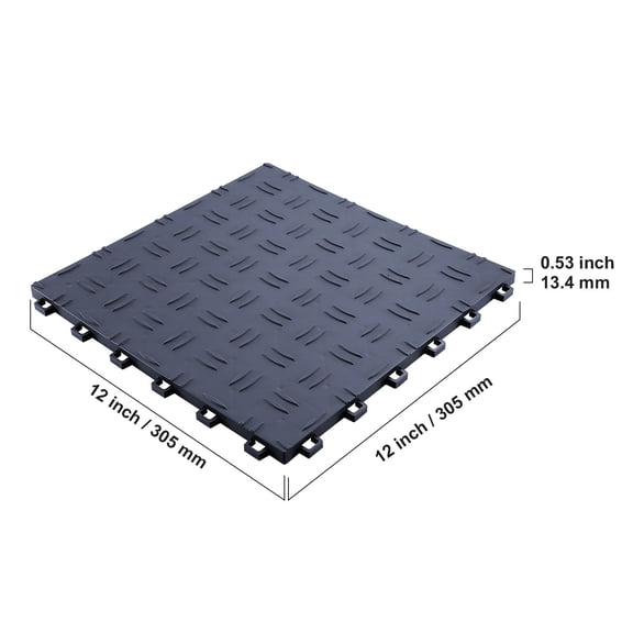 Dranite 25 Pack 12x12 Garage Tiles,Graphite Gray Interlocking Flooring, for Repair Shops