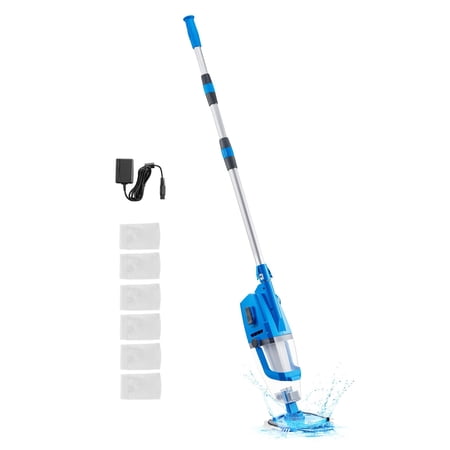 Dranite 26 GPM Pool Vacuum Cordless, Rechargeable with Extension Pole for 1H Continuous Use