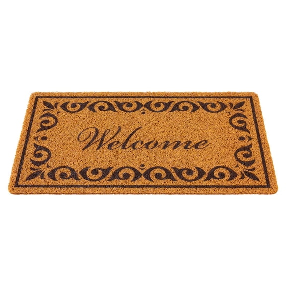 Dranite 29.5" x 17" Outdoor Entryway Mat with Non-Slip Backing, All-Weather Faux Coir Low-Profile Doormat for Front Door, Garage, Patio - Easy to Clean