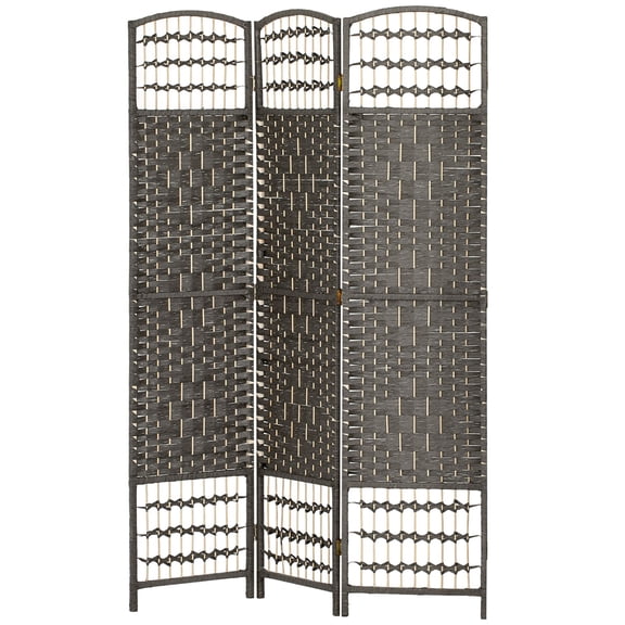 Dranite 3-Panel Folding Room Divider, Portable Privacy Screen, Wave Fiber Room Partition for Home Office