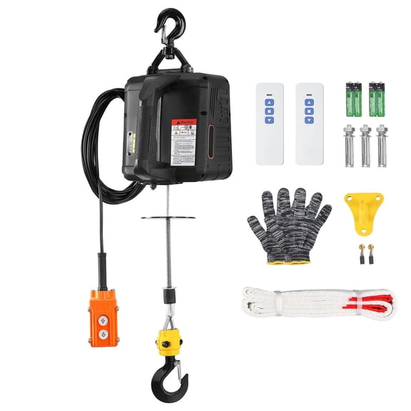 Dranite 3-in-1 Electric Hoist Winch, 1100lbs 1500W Portable Power Winch Crane