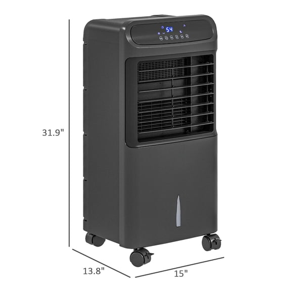 Dranite 3-in-1 Evaporative Ice Cooler, Remote, Oscillation, Timer, Black