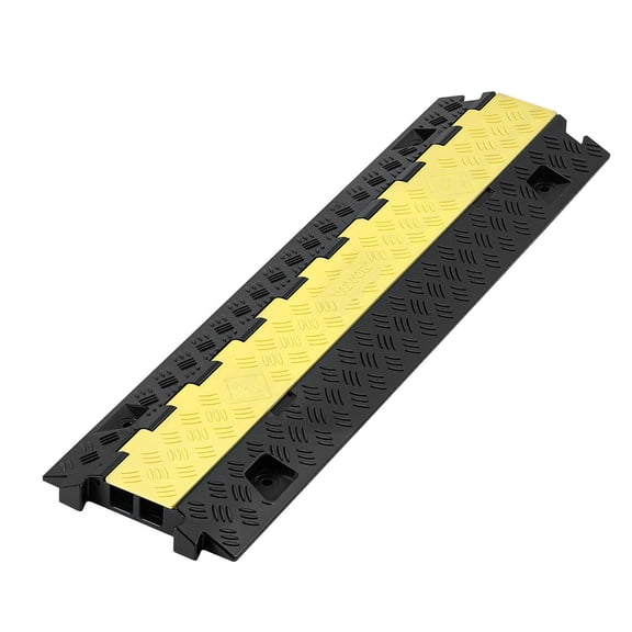 Dranite 3pcs Cable Protector Ramps, 22000 lbs Capacity, 2 Channels with Flip-Open Cover