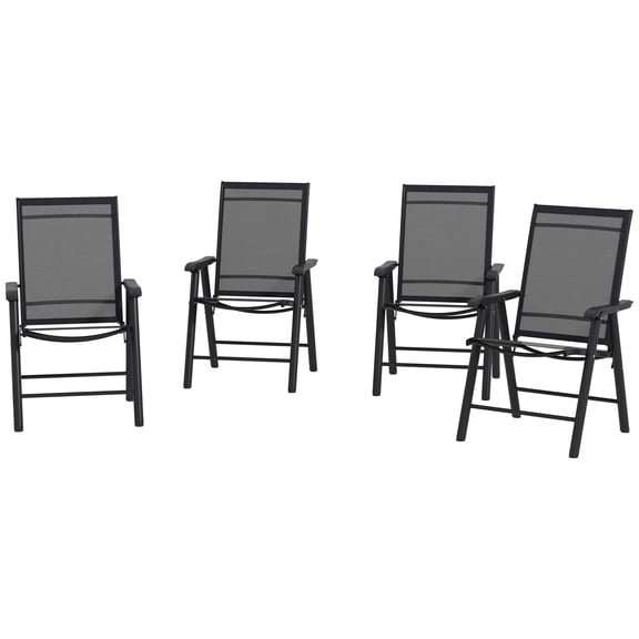Dranite 4-Pack Black Stackable Folding Patio Dining Chairs