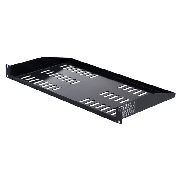 Dranite 4-Piece 1U Server Shelf Set, 50lb Capacity, Wall/Rack Mount Vented Tray, 10" Deep.