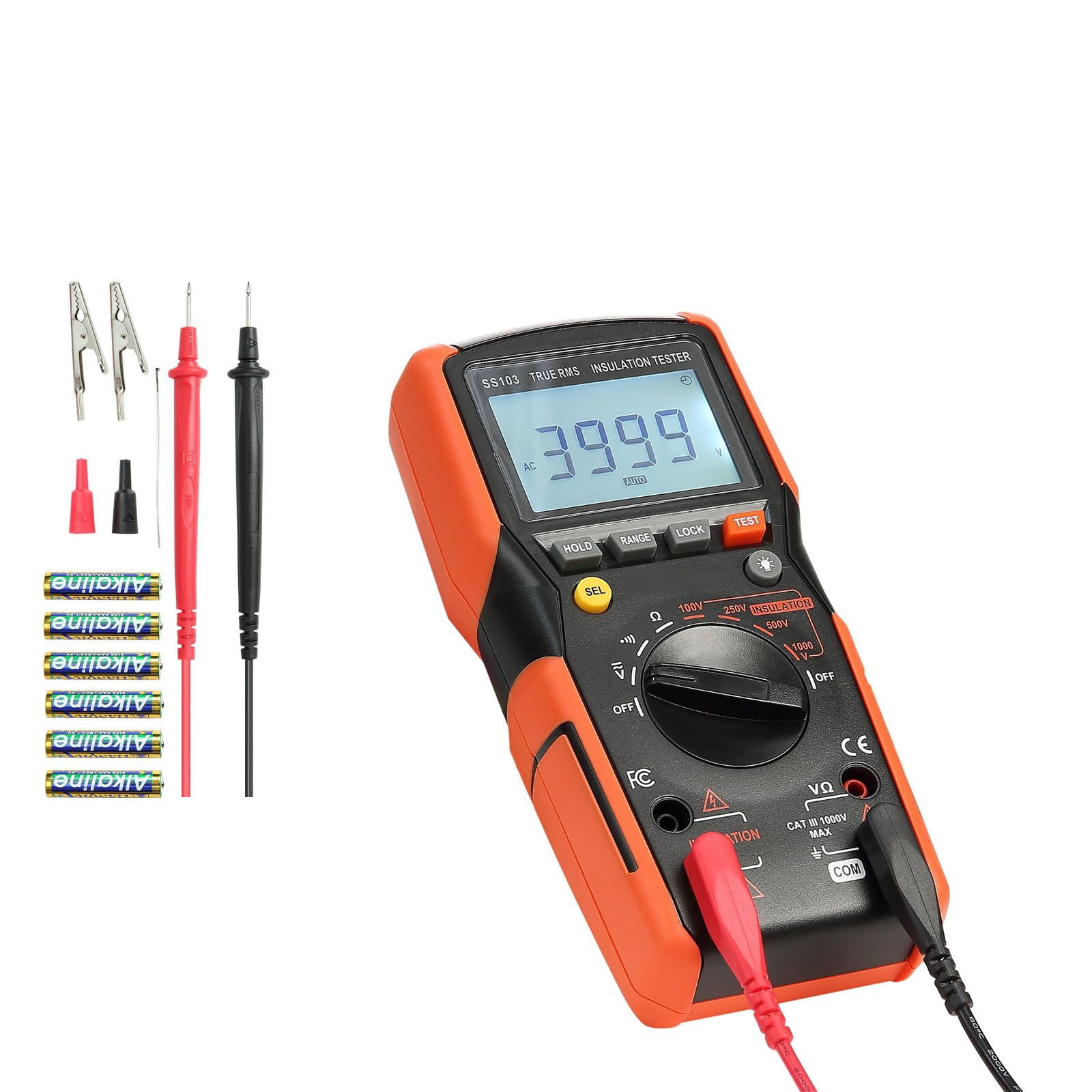 Dranite 4000-Count TRMS Digital Multimeter, 1000V AC/DC Voltmeter for Home Use