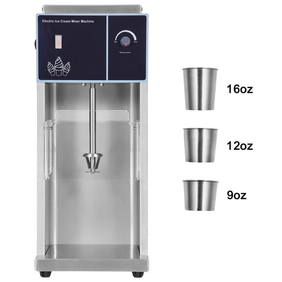 Dranite 400W High Speed Ice Cream Mixing Machine Stepless Speed 304SS Shaker with Three Hand Cups