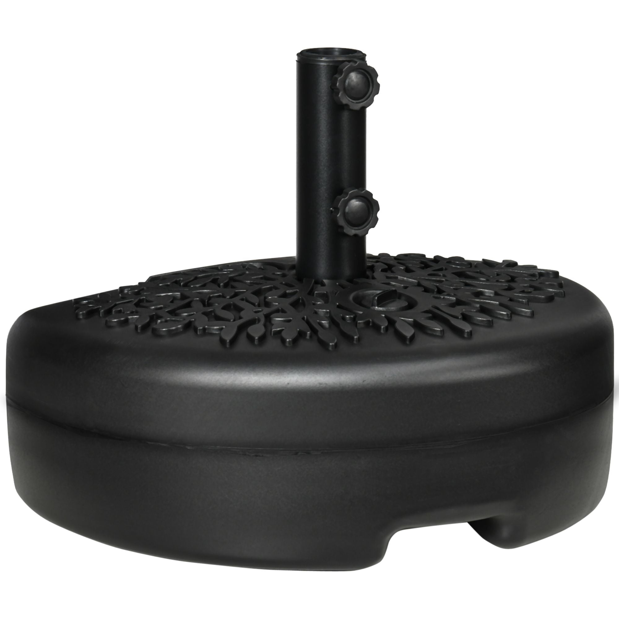 Dranite 45 lbs Half Round Umbrella Base, Black Patio Umbrella Stand,Fits 1.5" or 2" Pole