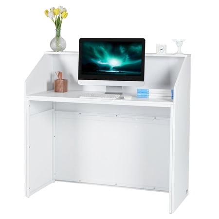 Dranite 46" Reception Desk -Front Counter Table for Office,Retail,Salon,and Lobby Checkout
